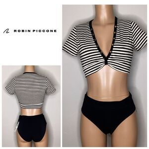 New. Robin Piccone black stripe bikini. XS. Retails $198